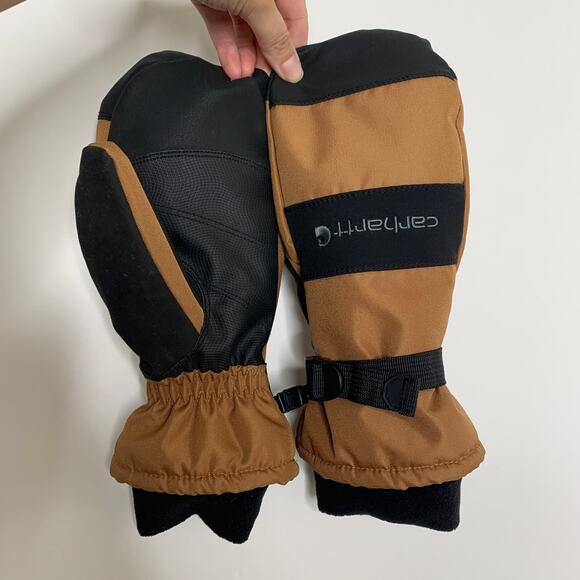 Carhartt Men's A616 Waterproof Mitt Glove Large, Brown / Black - Picture 2 of 12